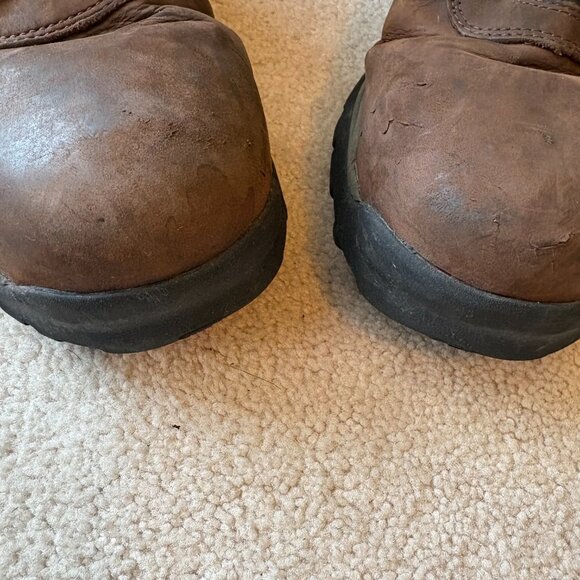 Timberland Pro Flume Steel Toe Men\'s Work Boots Size 12M Brown Leather A1Q8V